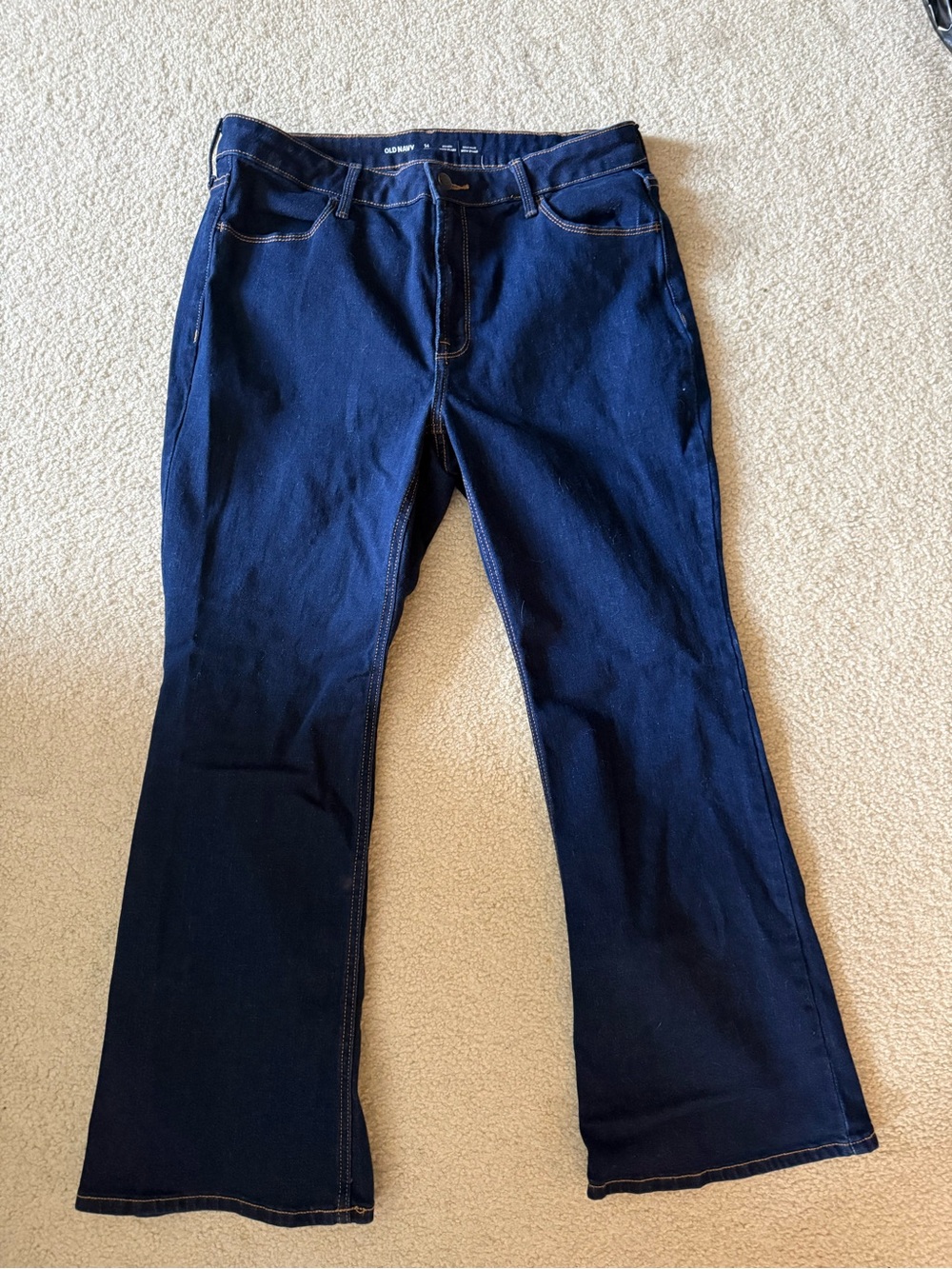 Old Navy Dark Blue Flare Jeans for Women